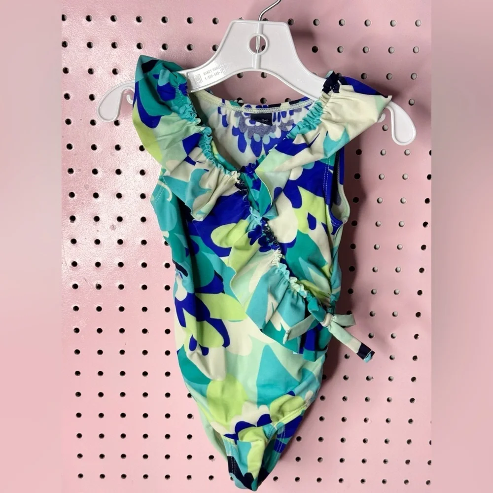 Gap Kids Tropical Ruffle Swimsuit 18-24M One Piece Floral Beach Resort Cute